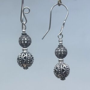 Tibetan Silver & Pave'd Dangles (E2713)