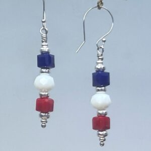 Red, White, & Blue Faceted Dangles (E2719)