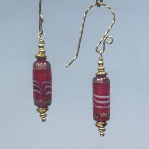 Lampwork Glass Barrel Dangles (E2723)