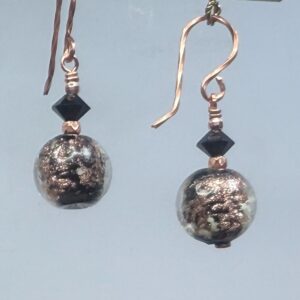 Bronze & Black Foil Lined Dangles (E2733)