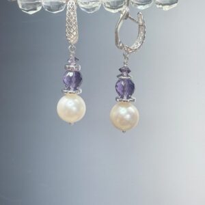 Sterling AAA FW Pearl/Crystal Dangles (E3046)