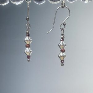 Tibetan Silver Bicone Dangles (E3080)