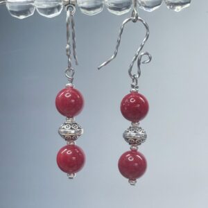 Red Stacked Acrylic Dangles (E3087)