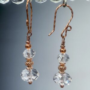 Copper & Crystal Dangles (E3108)