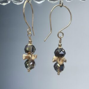 Stacked Purple Irridescent Wavy Dangles (E3110)