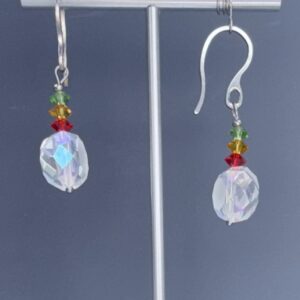 Frosted crystal pole dangles (E3499)