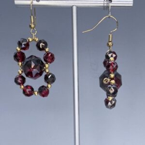 Blackberry & hematite dangles (E3507)