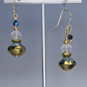 Electroplated Faceted Glass Dangles (E3555)