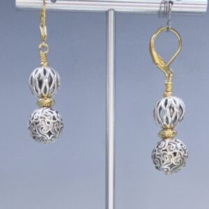 Two-tone Tibetan & Nepalese Dangles (E3582)