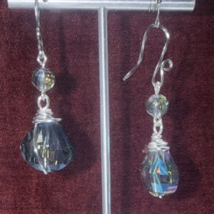 K9 flat teardrop wire wrap dangles (E3783)