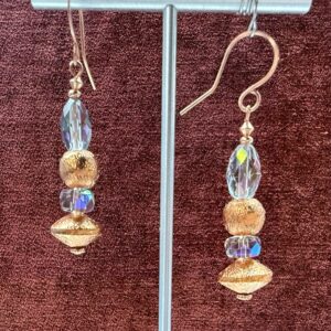Copper & K9 Crystal Dangles (E3800)