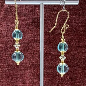 Clear Blue & Crystal Dangles (E3823)