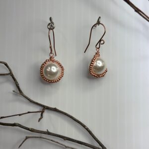 Copper Shell Pearl Earrings (E4060)