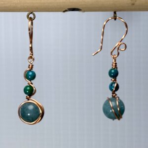 Druk Glass & Chalcedony Dangles (E4133)