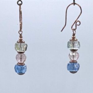 Tricolor Crystal Dangles (E4255)