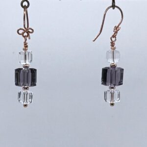 Triple Crystal Cube Dangles (E4273)