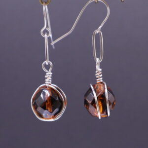 Wire Wrapped Fire Polished Dangles (E4282)