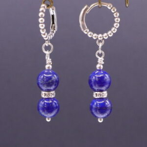 Lapiz & Czech Crystal Rondelle Dangles (E4305)
