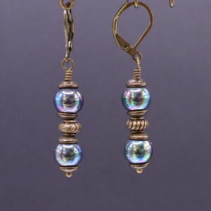 Peacock Hematite Dangles (E4306)