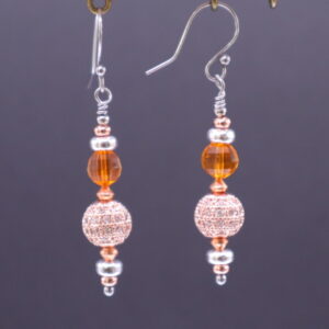 Two Tone Crystal Dangles (E4308)