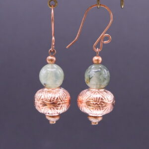 Prehnite Copper Dangles (E4317)