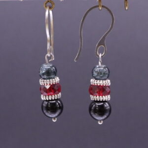 Black, Red, & Silver Dangles (E4320)