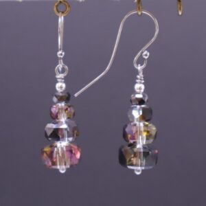 4-Step Mulberry Crystal Dangles (E4322)