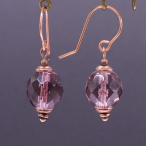Capped Purple Crystal Dangles (E4328)