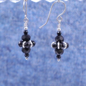 Black Crystal Dangles (E4364)