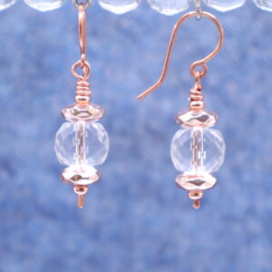 Copper & Clear Crystal Dangles (E4365)