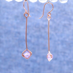 Hammered Stick Crystal Dangles (E4371)