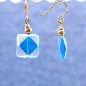 Firepolished Square Dangles (E4377)