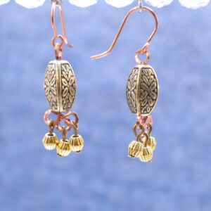 Two-Tone Copper & Brass Dangles (E4378)