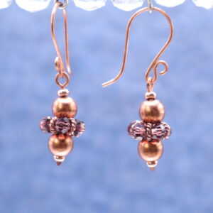 Copper & Crystal Dangles (E4382)