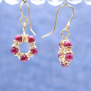 Pearlized Glass & Brass Balls & Rings (E4383)