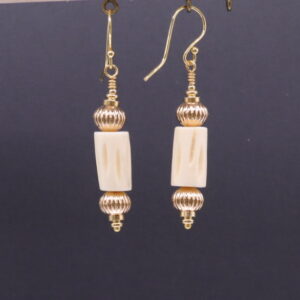 Bone & Brass Dangles (E4842)