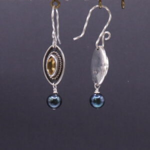 Citrine & Akoya Pearl Dangles (E4843)