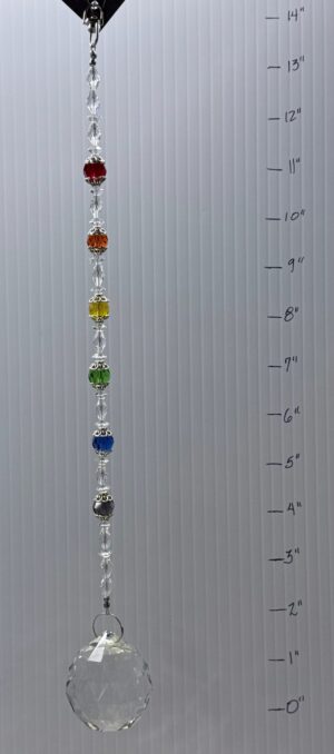 Rainbow Capped Crystal Suncatcher (SC4595)