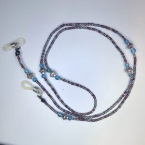 Dark Iris & Blue Bead Glasses Leash (SH8001)