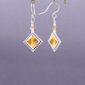 Framed Czech Crystal Dangles (E4918)