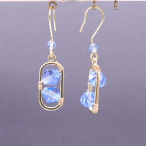 Framed Wire-Wrapped Czech Crystal Dangles (E4921)