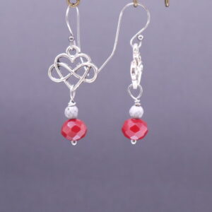 Celtic Knot & Red Chalcedony Dangles (E4925)