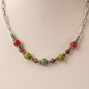Ceramic & Agate Tank Necklace (UN009)