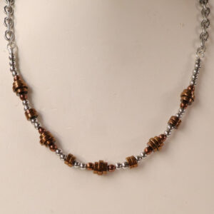 Bronze Hematite & Stainless Tank Necklace (UN012)