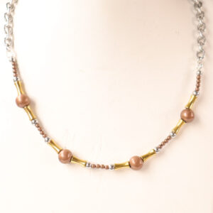 Copper & Brass Station Tank Necklace (UN014)